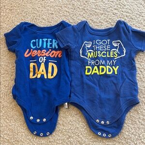 Baby Starters Blue Bodysuit Set with Fun Dad Designs